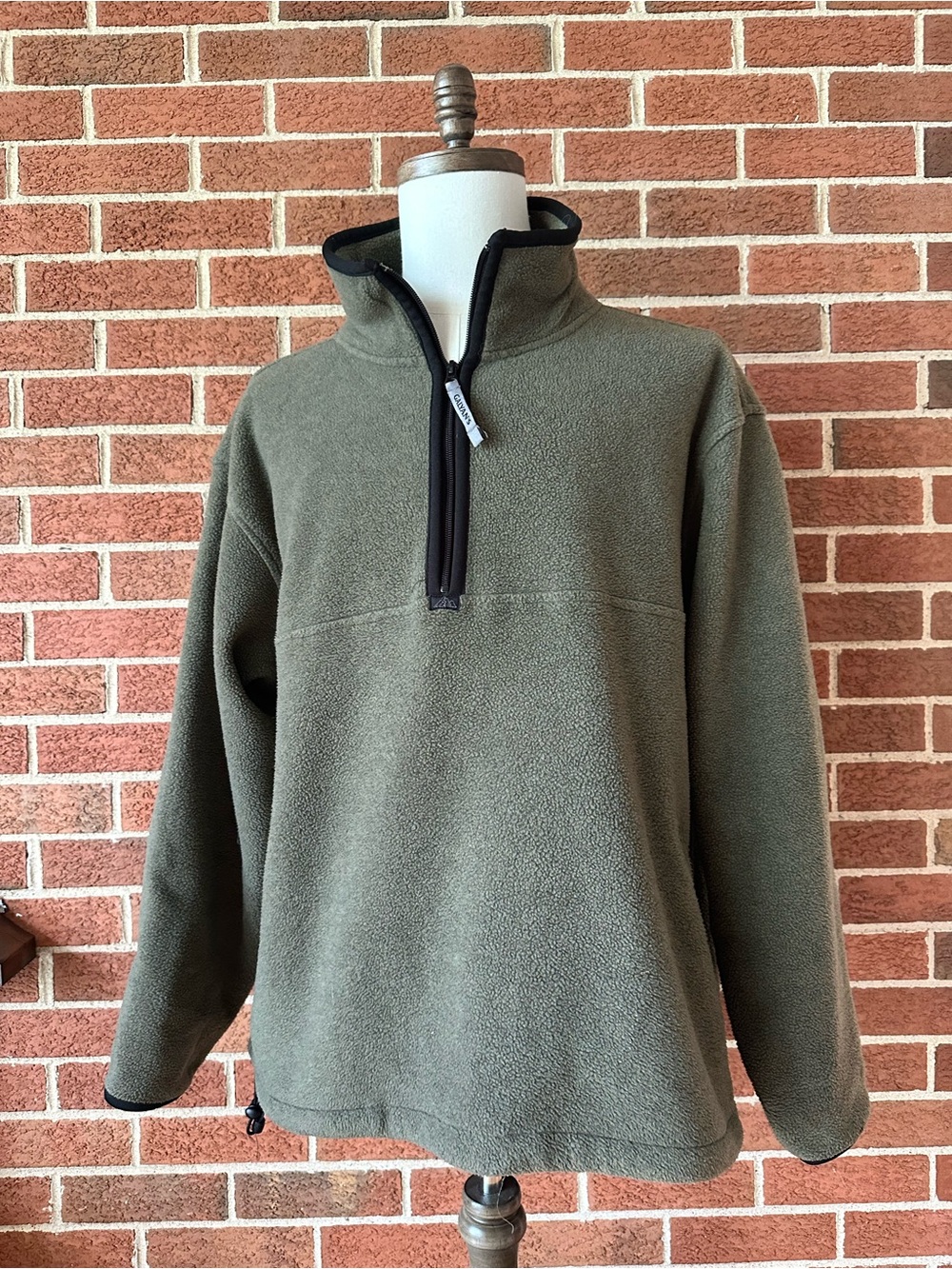 Galyan’s Outdoors Olive Green Half-Zip Fleece Pullover, XL